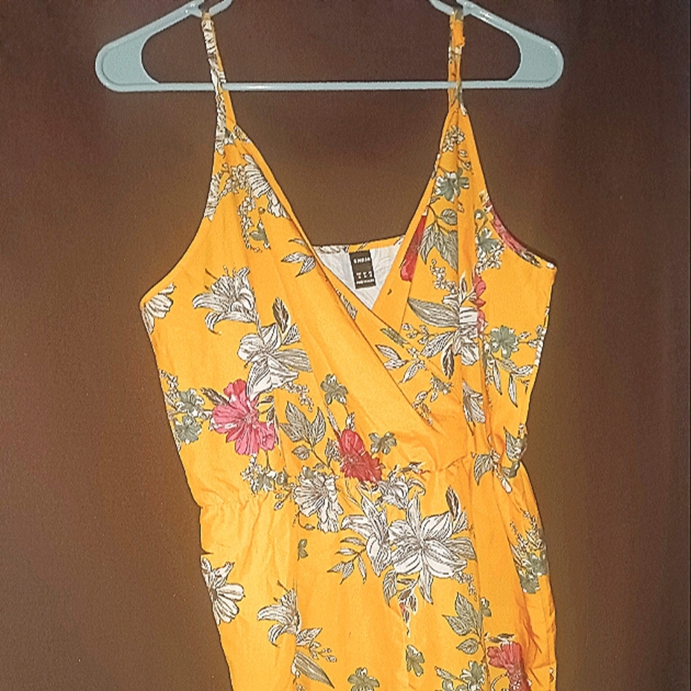 Shein, XL,12, Yellow with flower print.